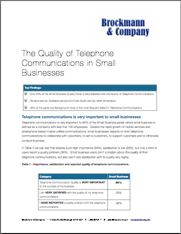 Quality of Telephone Communications in Small Businesses
