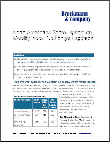 North Americans Score Highest on Mobility Index: No Longer Laggards